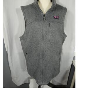 Simply Southern XL Gray Fleece Lined Vest Zippered Collared Sleeveless Pockets